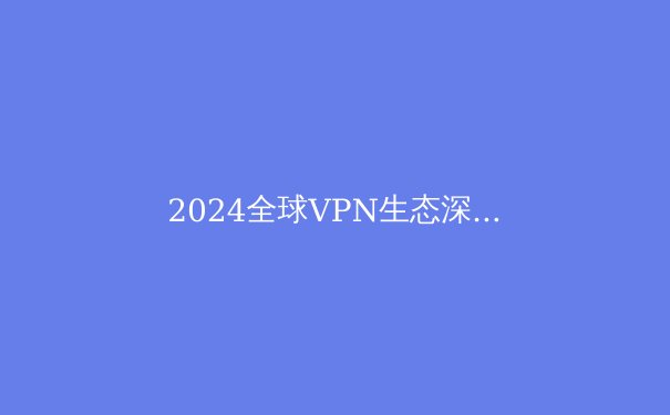 2024全球VPN生态深度解析：技术演进、法规博弈与隐私保护新范式