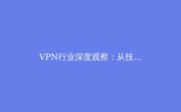 VPN行业深度观察：从技术演进到用户选择，2024年隐私与连接的平衡艺术